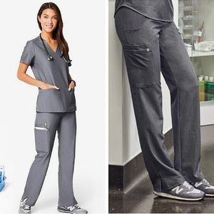Figs Gray Straight Leg Pants